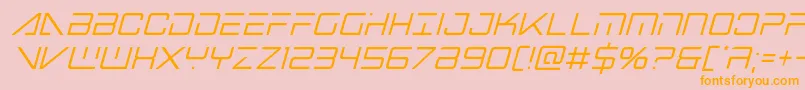 Weitere Informationen zur Bansheepilotcondital-Schriftart Bansheepilotcondital-Schriftart – Orangefarbene Schriften auf rosa Hintergrund