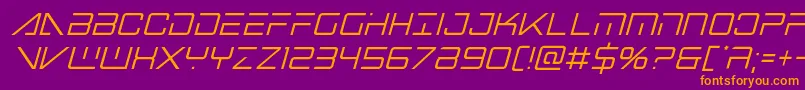 Bansheepilotcondital Font – Orange Fonts on Purple Background