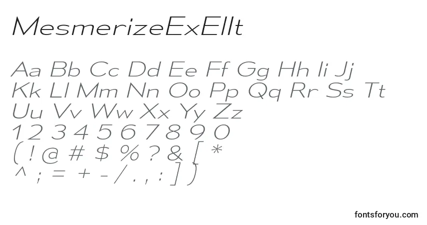Schriftart MesmerizeExElIt – Alphabet, Zahlen, spezielle Symbole