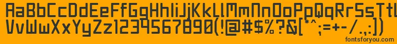 Fonte JetSet – fontes pretas em um fundo laranja