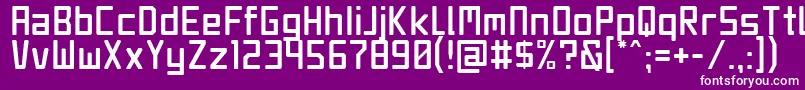 フォントJetSet – 紫の背景に白い文字