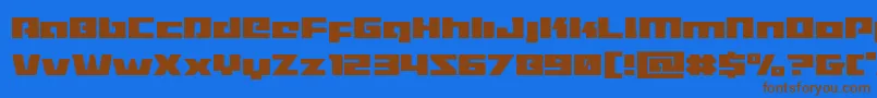 Turbocharge Font – Brown Fonts on Blue Background