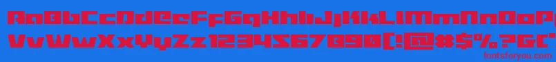Turbocharge Font – Red Fonts on Blue Background