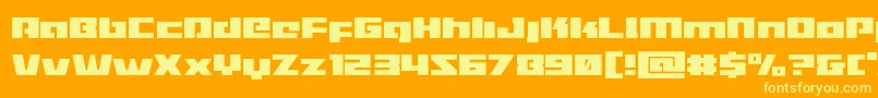 フォントTurbocharge – オレンジの背景に黄色の文字