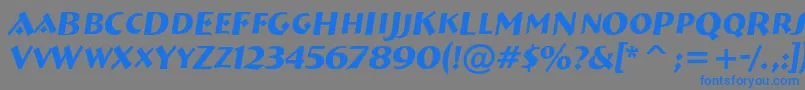 フォントABremencapsItalic – 灰色の背景に青い文字