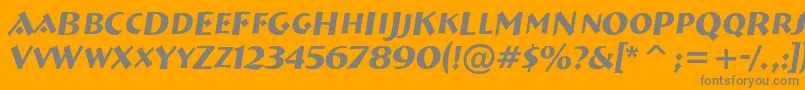 フォントABremencapsItalic – オレンジの背景に灰色の文字