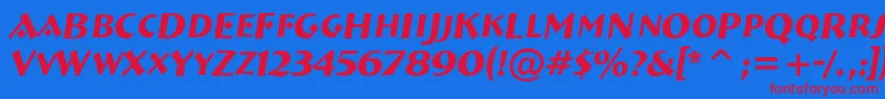 ABremencapsItalic Font – Red Fonts on Blue Background