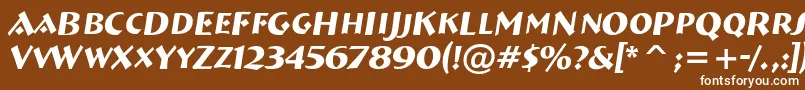 Czcionka ABremencapsItalic – białe czcionki na brązowym tle