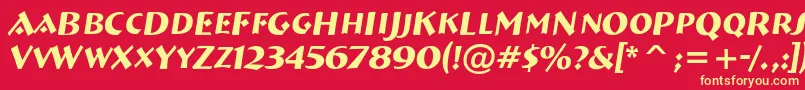 ABremencapsItalic Font – Yellow Fonts on Red Background