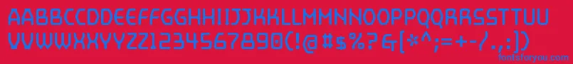 MainframeOpto Font – Blue Fonts on Red Background