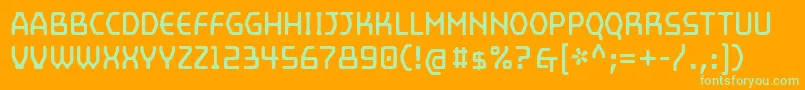Fonte MainframeOpto – fontes verdes em um fundo laranja