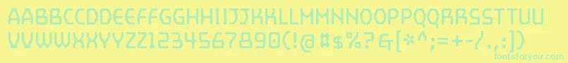 フォントMainframeOpto – 黄色い背景に緑の文字