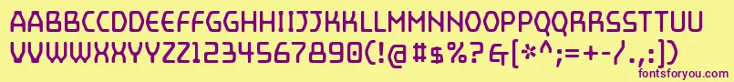 MainframeOpto Font – Purple Fonts on Yellow Background