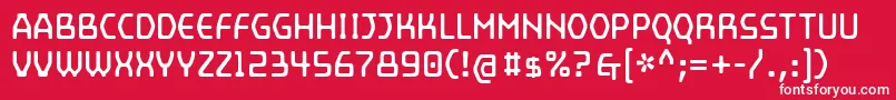 MainframeOpto Font – White Fonts on Red Background