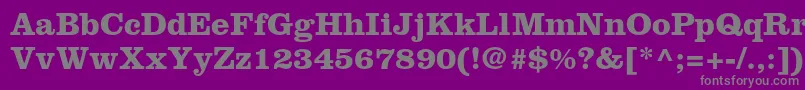 フォントClarendonltstdBold – 紫の背景に灰色の文字