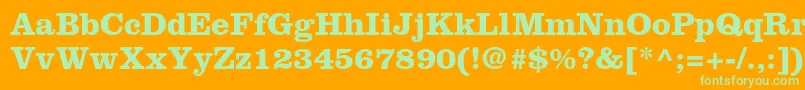 ClarendonltstdBold Font – Green Fonts on Orange Background