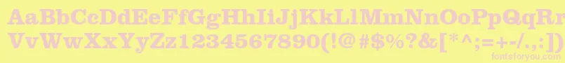 ClarendonltstdBold Font – Pink Fonts on Yellow Background