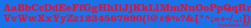 ClarendonltstdBold Font – Red Fonts on Blue Background