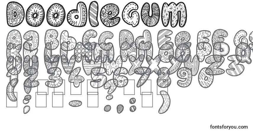 A fonte DoodleGum – alfabeto, números, caracteres especiais