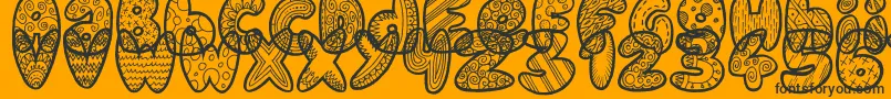 DoodleGum Font – Black Fonts on Orange Background