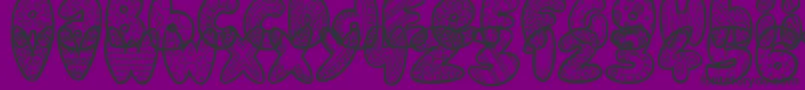 DoodleGum-Schriftart – Schwarze Schriften auf violettem Hintergrund