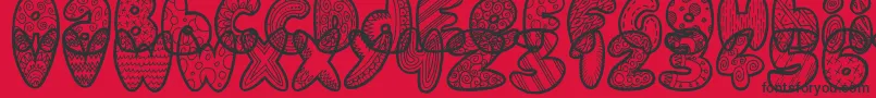 DoodleGum Font – Black Fonts on Red Background