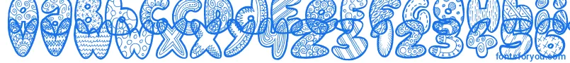 DoodleGum Font – Blue Fonts on White Background