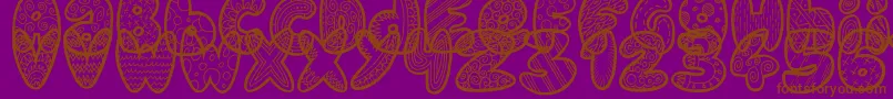 DoodleGum Font – Brown Fonts on Purple Background