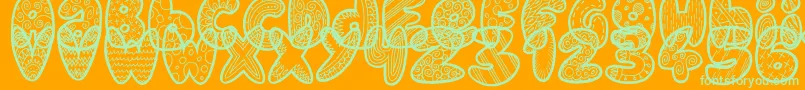 DoodleGum Font – Green Fonts on Orange Background