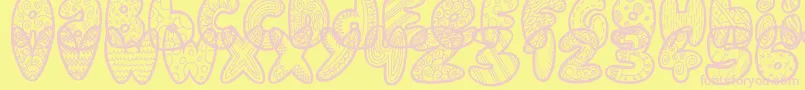 DoodleGum Font – Pink Fonts on Yellow Background