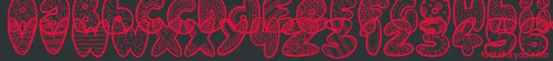 fuente DoodleGum – Fuentes Rojas Sobre Fondo Negro