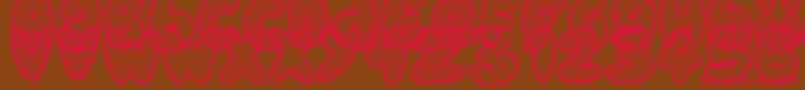 DoodleGum Font – Red Fonts on Brown Background