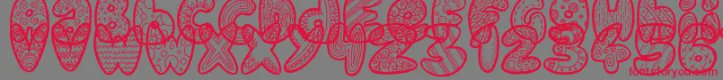 DoodleGum Font – Red Fonts on Gray Background