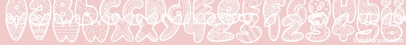 DoodleGum Font – White Fonts on Pink Background