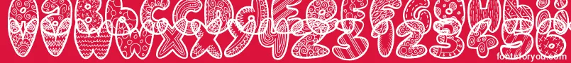 DoodleGum Font – White Fonts on Red Background