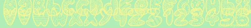 DoodleGum Font – Yellow Fonts on Green Background