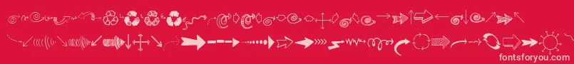 AustieBostArrowMania Font – Pink Fonts on Red Background