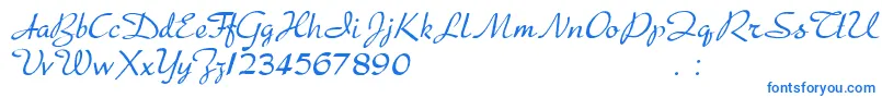 Presto Font – Blue Fonts on White Background