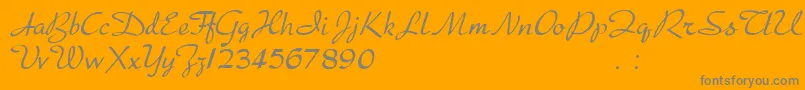 Presto-Schriftart – Graue Schriften auf orangefarbenem Hintergrund