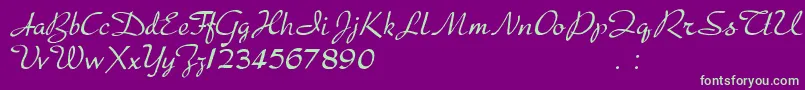 Presto Font – Green Fonts on Purple Background