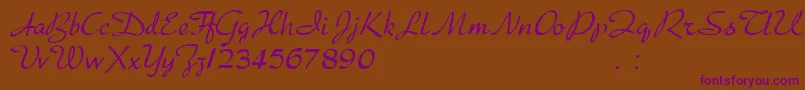 Presto Font – Purple Fonts on Brown Background