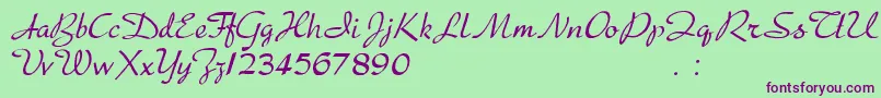 Presto Font – Purple Fonts on Green Background