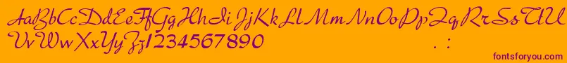 Presto Font – Purple Fonts on Orange Background