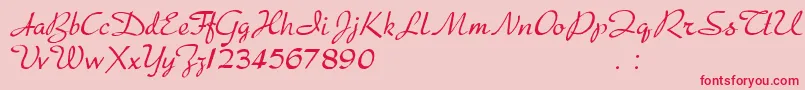 Presto Font – Red Fonts on Pink Background