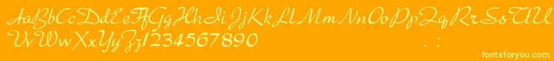フォントPresto – オレンジの背景に黄色の文字