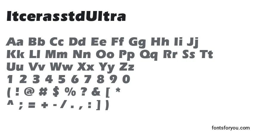 Czcionka ItcerasstdUltra – alfabet, cyfry, specjalne znaki