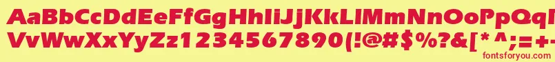 ItcerasstdUltra Font – Red Fonts on Yellow Background