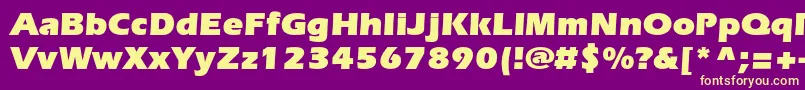 ItcerasstdUltra Font – Yellow Fonts on Purple Background