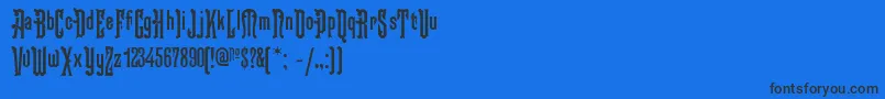 Kabriolet-Schriftart – Schwarze Schriften auf blauem Hintergrund