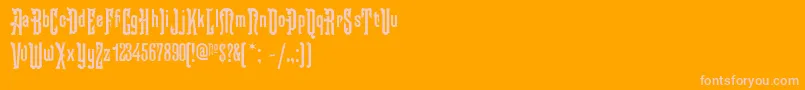 Kabriolet Font – Pink Fonts on Orange Background